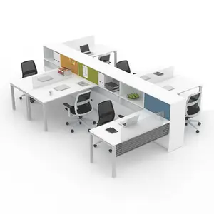 משרד תחנת עבודה קבלן מתכת מסגרת רבד שולחן עבודה כפול צדדי תחנת עבודה עם מגירות
