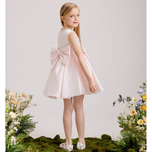 Yalindars Junior Kids Clothing Knee Length Pink Prom Satin <b>Dress</b> Child <b>12</b> Year Old Girl <b>Wedding</b> Party <b>Dress</b> Match Coat - Product Image 5