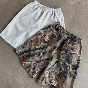 Толстые французские Махровые Мягкие 100% хлопковые уличные шорты с 3D-вышивкой и эластичной талией на заказ, спортивные камуфляжные шорты - Product Image 5