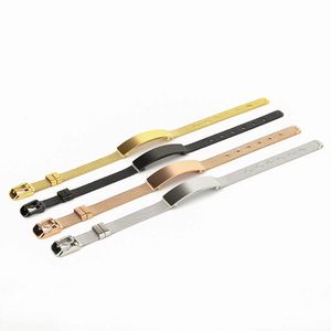 Pulsera ajustable con hebilla de cinturón de malla de joyería de acero inoxidable con citas inspiradoras personalizadas al por mayor - Product Image 4