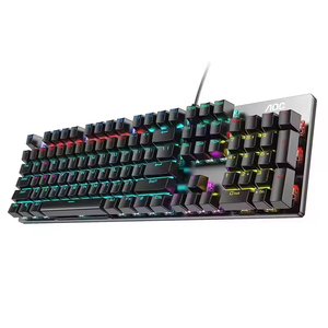 Clavier mécanique filaire pleine taille, interrupteurs bleus, 104 touches, anti-ghosting, effets d'éclairage colorés, pour ordinateur portable et PC de jeu - Product Image 1
