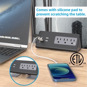 Multipresa da Tavolo Standard USA con <span class=keywords><strong>Presa</strong></span> <span class=keywords><strong>Americana</strong></span>, <span class=keywords><strong>Presa</strong></span> da Ufficio con Porta USB per Ricarica Rapida - Product Image 6