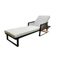 Chaise longue moderne confortable et réglable KD de haute qualité avec coussin pour jardin, plage, terrasse, bord de piscine, détente