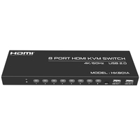 HK801A Fjgear Nouvelle invention Commutateur KVM USB2.0 8 entrées 1 sortie 3840X2160P*60Hz Commutateur KVM USB HDMI 8 ports