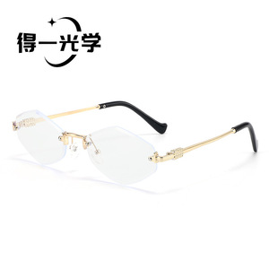 Diamond Shape Frameless <b>Sunglasses</b> For Women Pc Lens Uv400 Light Weight Sun Protection - Product Image 4