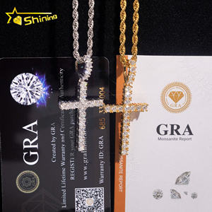 Pendentifs en argent sterling 925 unisexe, plaqués or, diamants en moissanite VVS1, stock en vrac, vente chaude, prêt à expédier, certifié GRA, cadeau - Product Image 4