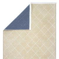 Turkua Home Liva Mink Grid Geometric Chenille Rug 7mm Washable Non Slip Polyester Cotton Eco-Friendly Modern Living Home Floor