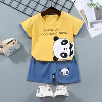 Zomer Groothandel Kinderkleding Set Pyjama Korte Mouwen Suits Set Katoen Jongens T-shirt Baby Shorts Kinderkleding Voor kids