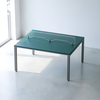 Poste de travail modulaire en panneaux de bois pour 2 personnes, 120x120x75cm, mobilier commercial moderne