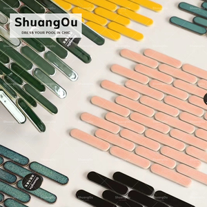 <span class=keywords><strong>Verde</strong></span> vert marbre pierre longue ovale mosaïque inde vert porcelaine carrelage décoration de la maison cuisine dosseret carreaux de céramique - Product Image 6