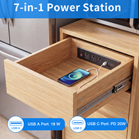 Multiprise de bureau avec bras de câble rétractable, 3 prises de courant, USB PD 20W, certifiée CULus