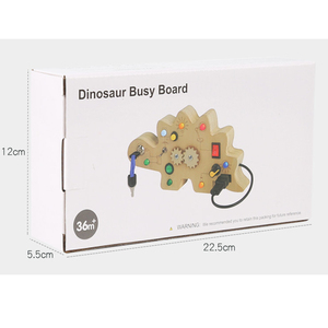 Khủng Long hình dạng trẻ em bằng gỗ bận rộn bảng chuyển đổi nút đồ chơi Montessori giảng dạy trò chơi - Product Image 6