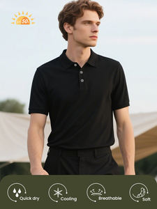 Polo de golf pour homme, séchage rapide, anti-humidité, UPF50, respirant, extensible, manches courtes, polo de sport OEM - Product Image 3