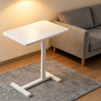 Bureau d'ordinateur portable pliable et mobile 360 °   Table de chevet réglable en hauteur et rotative pour la maison, le bureau, l'étude et l'écriture