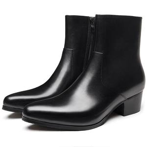 Botas de Cuero de Hombre con Punta Puntiaguda y Caña Alta, Cómodas, 2026, Nuevas Botas de Tobillo de Cuero Genuino, Calzado de Tacón Alto a la Moda - Product Image 2