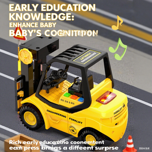 2025 בנייה חדשה סט-מלגזה, משאית סולם עם סיפורים, אורות ומוסיקה, צעצועי אינרציה - Product Image 4