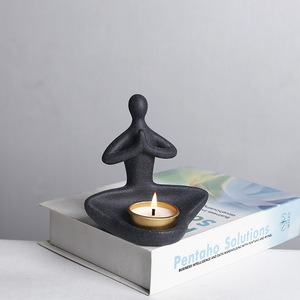 Portavelas de cerámica sencillo, estilo europeo vintage, decoración con velas aromáticas para el Día de San Valentín o bodas - Product Image 4