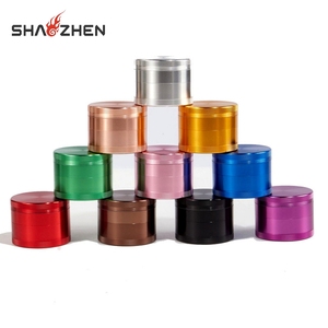乾燥ハーブグラインダー4層カスタマイズ可能なフラットアルミ合金研削タバコとコーヒー豆 - Product Image 1
