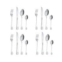 DINGYONG OEM/ODM für 410 Edelstahl Doppelmuster Nordisches Minimalistisches Besteck-Set mit Spiegelfinish Hotelqualität Messer
