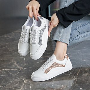2024 Baskets <span class=keywords><strong>Femme</strong></span> Décontractées <span class=keywords><strong>Vintage</strong></span> à Bout Rond Bicolores, Semelle Souple et Plate, Blanches pour Étudiants, Toutes Saisons - Product Image 6