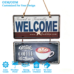 Cornice per <span class=keywords><strong>Targa</strong></span> in Alluminio Resistente alle Intemperie con Profilo Sottile e Motivi Personalizzati per Decorazione di Garage, Bar e Caffetterie - Product Image 1