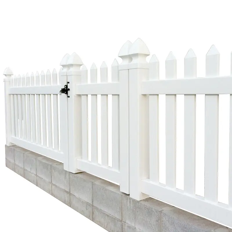 Sam-uk sıcak satış bahçe ve bahçe bitkileri anti-korozyon Fentech beyaz PVC vinil plastik gizlilik çit kapıları