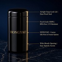 Pot en verre améthyste noir cylindrique opaque de couleur originale de qualité supérieure de 400 ml et 1000 ml avec couvercle en bakélite