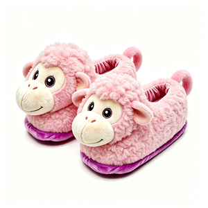 Pantuflas de Peluche con Diseño de Vaca Rosa, Suaves y Peludas, Unisex, para Niños de 3 Años en Adelante - Product Image 2
