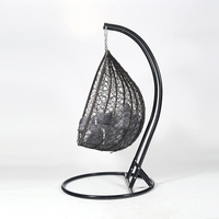Fauteuil suspendu en rotin moderne pour salon de jardin, chaise suspendue en forme d'œuf avec support en métal, mobilier d'extérieur