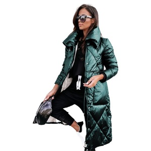Temperament Commuter Lapel Top Chaqueta acolchada de manga larga con cremallera <span class=keywords><strong>Abrigos</strong></span> largos de gran tamaño para <span class=keywords><strong>mujer</strong></span> - Product Image 3