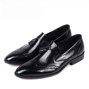 Zapatos de Cuero Casuales de Otoño para Hombre, Formales, Impermeables, Transpirables, de Alta Calidad, Talla Grande, Retro, con Aumento de Altura, Sin Cordones - Product Image 1