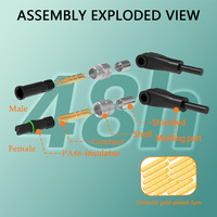 Conectores de cable M5, protección de codo de 4 pines, Conector de aviación macho y hembra, conectores impermeables IP67 de 2, 3 y 4 pines
