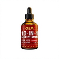 Gouttes de vitamines quotidiennes 10-en-1 pour tous les animaux de compagnie, 1200 gouttes, flacon de 2 oz, compte-gouttes facile, à mélanger avec la nourriture, formule fabriquée aux États-Unis