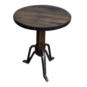 Top luxe maison salon meubles à la main Table basse en bois massif récupéré avec finition en fonte argent Antique - Product Image 1