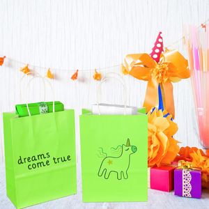 Bolsas de Regalo de Papel Verde KUAIMA de 15*8*21cm con Asas para Pequeños Negocios, Fiestas de Cumpleaños, Navidad - Product Image 4
