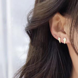 Pendientes de trébol de <span class=keywords><strong>helado</strong></span> de fresa para mujer, oro amarillo sólido auténtico de 18K, conjuntos de joyería de piedras preciosas de diamante completo para mujer <span class=keywords><strong>2022</strong></span> - Product Image 1