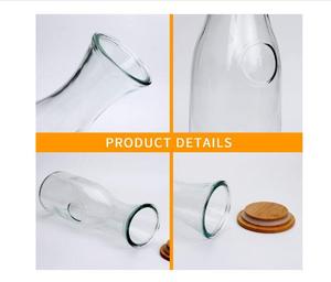 <span class=keywords><strong>Carafe</strong></span> en verre de 35oz avec couvercle en bois, adapté au thé aux fruits et à l'<span class=keywords><strong>eau</strong></span> potable - Product Image 3