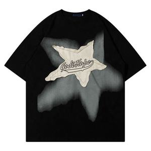 <b>Men's</b> Oversize Cotton Tshirts with <b>Fancy</b> Star Appliques Embroidery 100% Cotton Premium Quality - Product Image 2