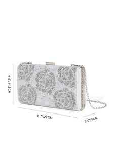 Sacs de soirée de luxe Bell de haute qualité à motif carré pour femmes, sacs à bandoulière, sacs sous le bras, ensembles de chaussures de créateur de marque pour mariage - Product Image 3