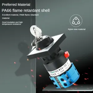 Anahtar ile LW26-20 LW26-25 elektrik 2/3 pozisyon döner kam geçiş anahtarı gümüş kontak 20A 25A 1/2/3/4/5 direkleri Cam anahtarı - Product Image 4