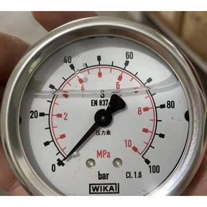 Manomètre analogique WiKA En837 1 en acier inoxydable, manomètre hydraulique, importation allemande - Product Image 1