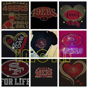 Kansas <span class=keywords><strong>Chiefs</strong></span> Futebol Logo Design Ferro em Custom Rhinestone Transferência Motif - Product Image 6