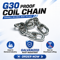 Chaîne calibrée DIN766 en acier au carbone galvanisé ou en acier inoxydable 304/316