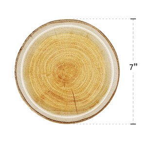 Wood Grain Party Tableware Set <b>Disposable</b> <b>Plates</b> Cups Napkins Forks Spoons Forest Theme Camping Outdoor Party Supplies Kit - Product Image 4