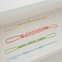 Chaîne de sucette en silicone pour bébé, dessin animé personnalisé, sangle de jouet de dentition anti-chute portable et porte-sucette