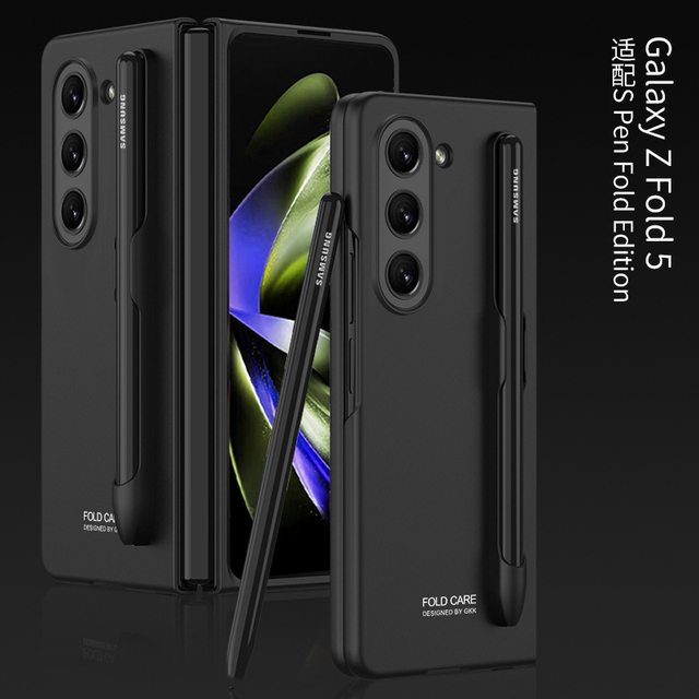 Frosted Phone Case for Samsung Galaxy Z Fold 5 Business Phone Case for Samsung Galaxy Fold 4 with Pen Slot