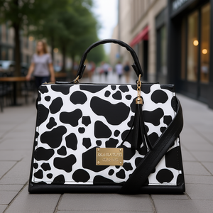 Fana Fina Nala Vaca Bolso cruzado Estilo de dama de moda Dos correas Cierre de cremallera impermeable Patrón de dibujos animados Disponible Claro - Product Image 2