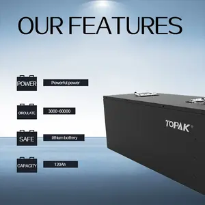 TOPAK 60V 120Ah Electric Motorcycle Batteries Traction 60V RVs Lithium Ion Batterie Golf Cart Power Battery