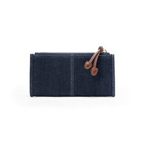 Denim <b>Long</b> Wallet Women Zipper Clutch <b>Purse</b> Large Capacity Card Holder Coin Wallet - Product Image 3
