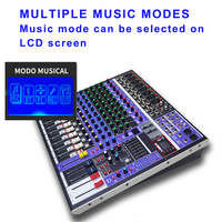 Mélangeur Audio DJ Professionnel XTUGA BY8/12 48V USB, Console de Mixage Analogique avec Effet DSP Numérique pour Audio, Vidéo et Éclairage